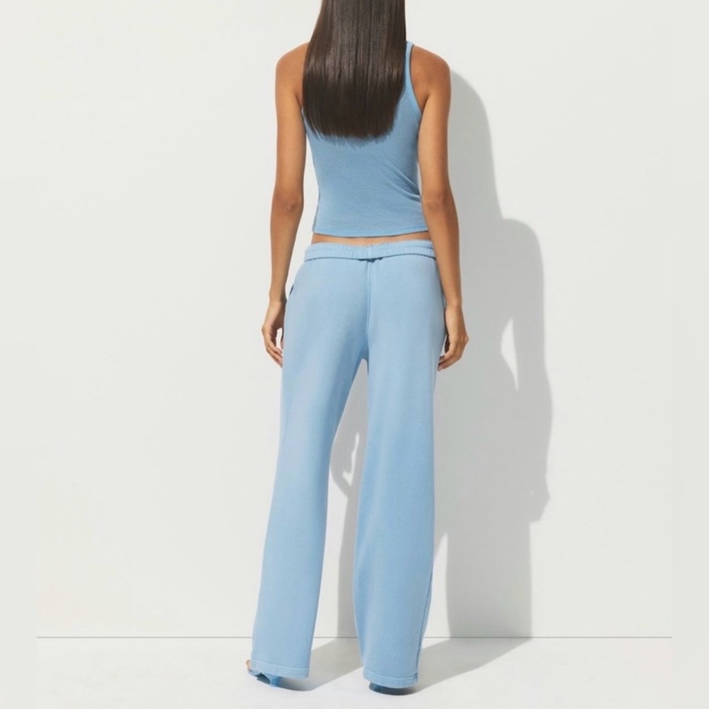SKIMS Light Blue Wide-Leg Track Pants - Picture 2 of 5